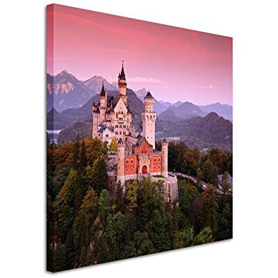 Zone Fotokunst quadratisch 60x60cm Landschaftsfotografie – Neuschwanstein Schloss bei Sonnenaufgang Zone Fotokunst quadratisch 60x60cm Landschaftsfotografie – Neuschwanstein Schloss bei Sonnenaufgang