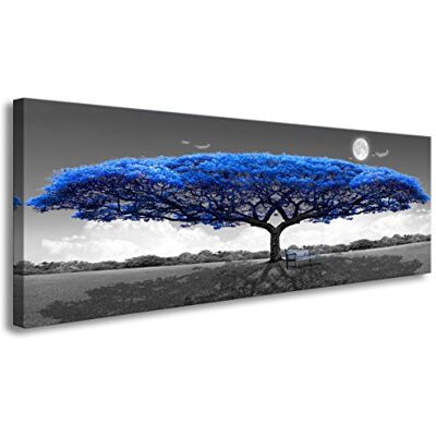 Visario 120 x 40 cm Bild blue Tree blauer Baum 5740 Visario 120 x 40 cm Bild blue Tree blauer Baum 5740