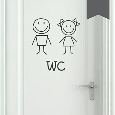 WANDKINGS WC Tür Aufkleber"Frau & Mann im Smiley-Style" 11 x 12 cm dunkelgrau erhältlich in 33 Farben WANDKINGS WC Tür Aufkleber"Frau & Mann im Smiley-Style" 11 x 12 cm dunkelgrau erhältlich in 33 Farben