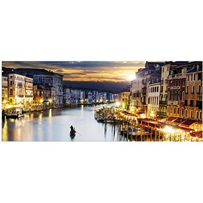 Wallario Wandbild aus Acryl, 80 x 200 cm, freischwebende Optik Canal Grande in Venedig am Abend mit untergehender Sonne Wallario Wandbild aus Acryl, 80 x 200 cm, freischwebende Optik Canal Grande in Venedig am Abend mit untergehender Sonne