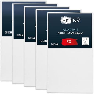 Artina 5er FSC® Set Keilrahmen Leinwand zum Bemalen für Acrylfarben 80x140cm bespannte Leinwände zum Malen Canvas 100% Baumwolle Acryl Rahmen Malerei Zubehör groß Akademie Artina 5er FSC® Set Keilrahmen Leinwand zum Bemalen für Acrylfarben 80x140cm bespannte Leinwände zum Malen Canvas 100% Baumwolle Acryl Rahmen Malerei Zubehör groß Akademie