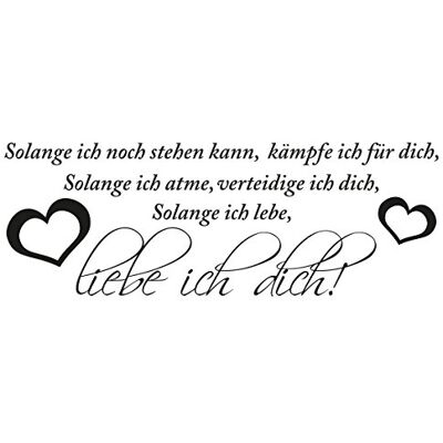 WANDKINGS Wandaufkleber Wandtattoo 50 x 18 cm Spruch Solange ich noch Stehen kann, kämpfe ich für Dich... WANDKINGS Wandaufkleber Wandtattoo 50 x 18 cm Spruch Solange ich noch Stehen kann, kämpfe ich für Dich...
