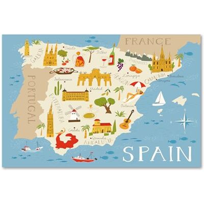 Postereck 3363 Spanien Karte, Kinder Kinderzimmer Meer Bunt Kinder Kinderzimmer Kinderbild Wandposter Fotoposter Bilder Wandbild Wandbilder Poster 3:2-91,0 cm x 61,0 cm Postereck 3363 Spanien Karte, Kinder Kinderzimmer Meer Bunt Kinder Kinderzimmer Kinderbild Wandposter Fotoposter Bilder Wandbild Wandbilder Poster 3:2-91,0 cm x 61,0 cm