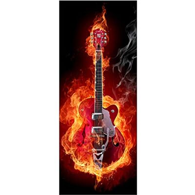 Wallario selbstklebendes Poster Brennende Gitarre, Aufkleber in Premiumqualität, Klebefolie Größe: 80 x 200 cm XXL-Poster Wallario selbstklebendes Poster Brennende Gitarre, Aufkleber in Premiumqualität, Klebefolie Größe: 80 x 200 cm XXL-Poster
