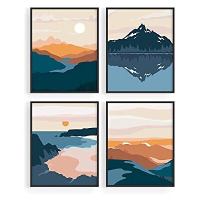 HAUS AND HUES Natur Wandkunst Drucke Landschaft Berg Dekor Mitte des Jahrhunderts Wandkunst Moderne Wanddekoration Bergwandkunst Mountain Art Wanddekoration (8 "x 10", UNFRAMED) HAUS AND HUES Natur Wandkunst Drucke Landschaft Berg Dekor Mitte des Jahrhunderts Wandkunst Moderne Wanddekoration Bergwandkunst Mountain Art Wanddekoration (8 "x 10", UNFRAMED)