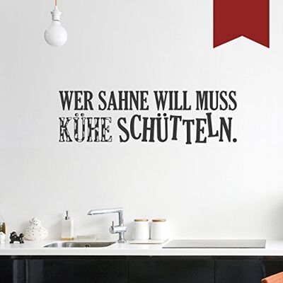 WANDKINGS Wandtattoo Wer Sahne Will muss Kühe schütteln 50 x 14 cm dunkelrot erhältlich in 33 Farben WANDKINGS Wandtattoo Wer Sahne Will muss Kühe schütteln 50 x 14 cm dunkelrot erhältlich in 33 Farben