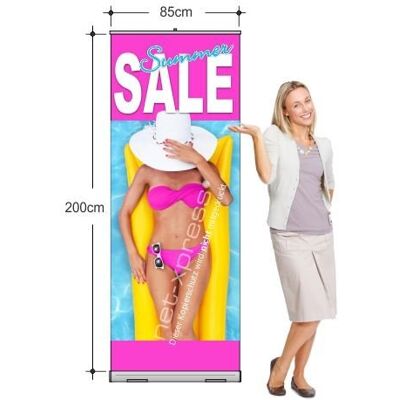 net-xpress Rollup-Banner für Sommer-Sale (85 x 200 cm) Bannerdisplay Reduziert Aktion net-xpress Rollup-Banner für Sommer-Sale (85 x 200 cm) Bannerdisplay Reduziert Aktion