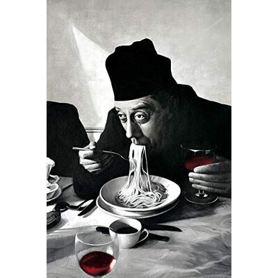 1art1 Kochkunst Poster Spaghetti, Rotwein, Don Camillo Plakat Bild 91x61 cm 1art1 Kochkunst Poster Spaghetti, Rotwein, Don Camillo Plakat Bild 91x61 cm