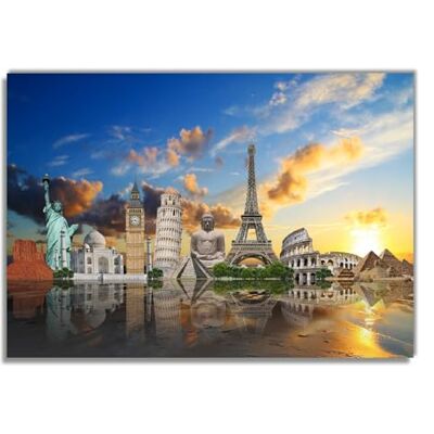 Wallario Poster Weltwunder auf einen Blick in Premiumqualität, Größe: 70 x 100 cm (Riesenposter) Wallario Poster Weltwunder auf einen Blick in Premiumqualität, Größe: 70 x 100 cm (Riesenposter)