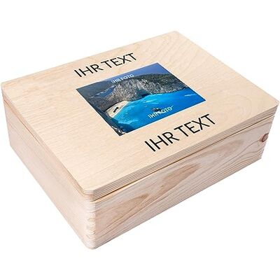 Creative Personalisierte Geschenke Wunschtext + Foto Fotogeschenke Holzkiste dein Eigenes Bild Individuelle Geschenk Geschenkkiste Geschenkbox für Frauen, Männer und Paar 40 x 30 x 14 cm Creative Personalisierte Geschenke Wunschtext + Foto Fotogeschenke Holzkiste dein Eigenes Bild Individuelle Geschenk Geschenkkiste Geschenkbox für Frauen, Männer und Paar 40 x 30 x 14 cm