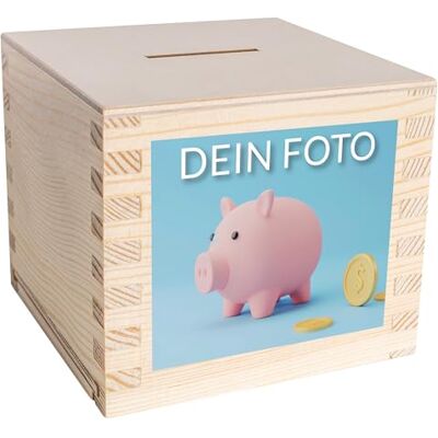 Creative Holz Spardose Sparbüchse Personalisiert Geschenke Fotogeschenke 9,5 x 9,5 x 9 cm (+/- 0,5 cm) Dein Eigenes Foto und Bild Sparschwein Sparbox Holzbox Rohes Kiefernholz Creative Holz Spardose Sparbüchse Personalisiert Geschenke Fotogeschenke 9,5 x 9,5 x 9 cm (+/- 0,5 cm) Dein Eigenes Foto und Bild Sparschwein Sparbox Holzbox Rohes Kiefernholz