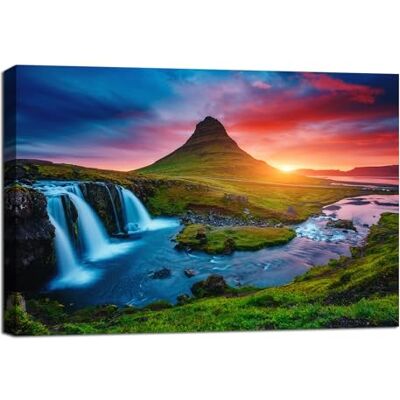 Visario Leinwandbild 120x80 cm 5040 Wasserfall Berge Natur Landschaft Bild auf Leinwand fertig gerahmt Wandbild Wohnzimmer Schlafzimmer Kunstdruck Wanddeko modern einteilig Holzrahmen Dekoration Visario Leinwandbild 120x80 cm 5040 Wasserfall Berge Natur Landschaft Bild auf Leinwand fertig gerahmt Wandbild Wohnzimmer Schlafzimmer Kunstdruck Wanddeko modern einteilig Holzrahmen Dekoration
