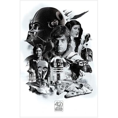 1art1 Star Wars Poster 40th Anniversary Montage Plakat Bild 91x61 cm 1art1 Star Wars Poster 40th Anniversary Montage Plakat Bild 91x61 cm