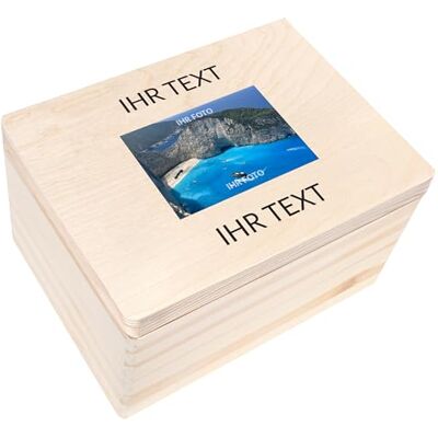 Creative Personalisierte Geschenke Wunschtext + Foto Fotogeschenke Holzkiste Dein eigenes Bild Individuelles Geschenk Geschenkkiste Geschenkbox für Frauen, Männer, Paar 40 x 30 x 24 cm Creative Personalisierte Geschenke Wunschtext + Foto Fotogeschenke Holzkiste Dein eigenes Bild Individuelles Geschenk Geschenkkiste Geschenkbox für Frauen, Männer, Paar 40 x 30 x 24 cm