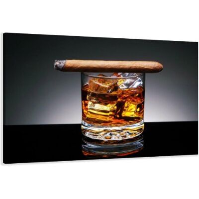 Visario Leinwandbild 120x80 cm 5004 Zigarre Whiskey Motiv Kunstdruck auf Leinwand mit echtem Holzrahmen Wandbild modern für Wohnzimmer Schlafzimmer Büro Bar fertig aufgespannt sofort aufhängbar Visario Leinwandbild 120x80 cm 5004 Zigarre Whiskey Motiv Kunstdruck auf Leinwand mit echtem Holzrahmen Wandbild modern für Wohnzimmer Schlafzimmer Büro Bar fertig aufgespannt sofort aufhängbar