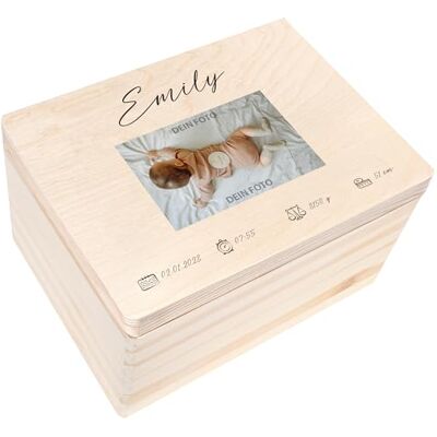 Creative Personalisiert Foto Erinnerungsbox Baby Holzkiste Fotogeschenke für Geburt & Taufe Dein eigenes Bild Individuelles Geschenk für Mädchen und Jungen Erinnerungskiste Creative Personalisiert Foto Erinnerungsbox Baby Holzkiste Fotogeschenke für Geburt & Taufe Dein eigenes Bild Individuelles Geschenk für Mädchen und Jungen Erinnerungskiste