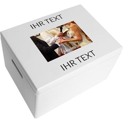 Creative Weiße Personalisierte Geschenke Wunschtext + Foto Holzkiste Fotogeschenke Dein eigenes Bild Individuelles Geschenk Geschenkkiste Geschenkbox für Frauen, Männer, Paar Creative Weiße Personalisierte Geschenke Wunschtext + Foto Holzkiste Fotogeschenke Dein eigenes Bild Individuelles Geschenk Geschenkkiste Geschenkbox für Frauen, Männer, Paar