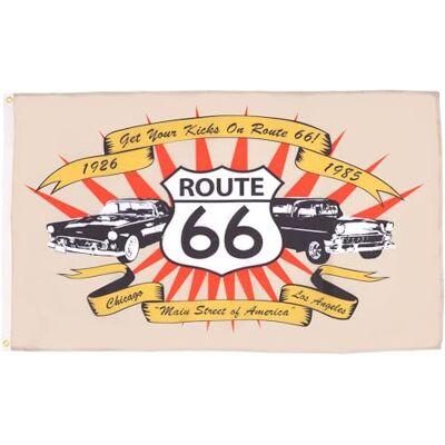 AZ FLAG Flagge Route 66 150x90 cm Fahne Motorrad Polyester 100D 2 Ösen Für innen und außen dekorative Flagge doppelte Nähte und verstärkte Kanten mit Metallösen 100D Polyester AZ FLAG Flagge Route 66 150x90 cm Fahne Motorrad Polyester 100D 2 Ösen Für innen und außen dekorative Flagge doppelte Nähte und verstärkte Kanten mit Metallösen 100D Polyester