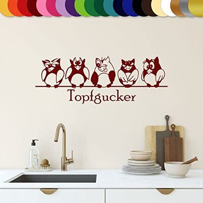 Sunnywall Wandtattoo Topfgucker Eulen Vögel Kochen Küche Essen Wandsticker Rotbraun (Dunkelrot) Gr1 Sunnywall Wandtattoo Topfgucker Eulen Vögel Kochen Küche Essen Wandsticker Rotbraun (Dunkelrot) Gr1