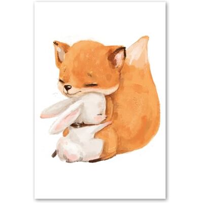Postereck 4066 Kinderzimmer, Fuchs Hase Freunde Kuscheln Tier Kinder Kinderzimmer Kinderbild Wandposter Fotoposter Bilder Wandbild Wandbilder Poster 3:2-30,0 cm x 20,0 cm Postereck 4066 Kinderzimmer, Fuchs Hase Freunde Kuscheln Tier Kinder Kinderzimmer Kinderbild Wandposter Fotoposter Bilder Wandbild Wandbilder Poster 3:2-30,0 cm x 20,0 cm