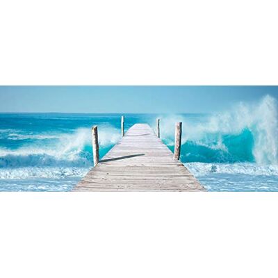 levandeo Glasbild 30x80cm Wandbild Glas Waves Steg Wellen Meer Strand Deko Wanddeko Einrichtung Wohnen levandeo Glasbild 30x80cm Wandbild Glas Waves Steg Wellen Meer Strand Deko Wanddeko Einrichtung Wohnen