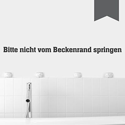 WANDKINGS Wandtattoo Bitte Nicht vom Beckenrand springen 101 x 6 cm dunkelgrau erhältlich in 33 Farben WANDKINGS Wandtattoo Bitte Nicht vom Beckenrand springen 101 x 6 cm dunkelgrau erhältlich in 33 Farben