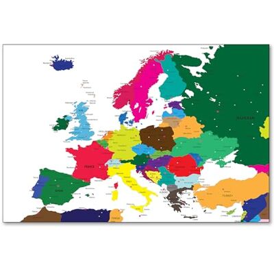 Postereck 0937 Politische Karte, Europa Länder Kontinent Bunt Unterricht Klassenzimmer Schule Wandposter Fotoposter Bilder Wandbild Wandbilder Poster 3:2-91,0 cm x 61,0 cm Postereck 0937 Politische Karte, Europa Länder Kontinent Bunt Unterricht Klassenzimmer Schule Wandposter Fotoposter Bilder Wandbild Wandbilder Poster 3:2-91,0 cm x 61,0 cm