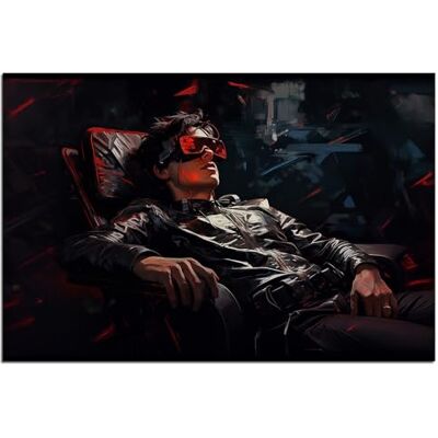 Wallario Poster Cyberpunk-Trance in Premiumqualität, Größe: 100 x 150 cm XXL-Poster Wallario Poster Cyberpunk-Trance in Premiumqualität, Größe: 100 x 150 cm XXL-Poster