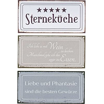 levandeo 3er Set Wandbilder 20x10cm Aluminium Dibond Schilder Sterneküche Shabby Chic Vintage Sprüche levandeo 3er Set Wandbilder 20x10cm Aluminium Dibond Schilder Sterneküche Shabby Chic Vintage Sprüche