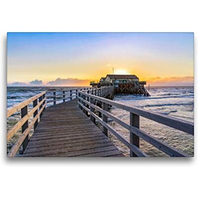 CALVENDO Premium Textil-Leinwand 45 x 30 cm Quer-Format St. Peter Ording Sonnenuntergang Wandbild, HD-Bild auf Keilrahmen, Fertigbild auf hochwertigem Vlies, Leinwanddruck von Andrea Dreegmeyer CALVENDO Premium Textil-Leinwand 45 x 30 cm Quer-Format St. Peter Ording Sonnenuntergang Wandbild, HD-Bild auf Keilrahmen, Fertigbild auf hochwertigem Vlies, Leinwanddruck von Andrea Dreegmeyer