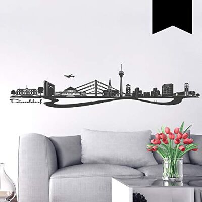 WANDKINGS Wandtattoo Skyline Düsseldorf (mit Sehenswürdigkeiten und Wahrzeichen der Stadt) 160 x 37 cm schwarz erhältlich in 33 Farben WANDKINGS Wandtattoo Skyline Düsseldorf (mit Sehenswürdigkeiten und Wahrzeichen der Stadt) 160 x 37 cm schwarz erhältlich in 33 Farben