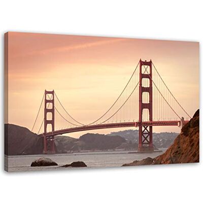 Feeby . Wandbild 1 Teilig 50x70 cm, Leinwand Bild Leinwandbilder Bilder Wandbilder Kunstdruck, GOLDEN GATE BRIDGE, SAN FRANCISCO, ARCHITEKTUR, ROT Feeby . Wandbild 1 Teilig 50x70 cm, Leinwand Bild Leinwandbilder Bilder Wandbilder Kunstdruck, GOLDEN GATE BRIDGE, SAN FRANCISCO, ARCHITEKTUR, ROT