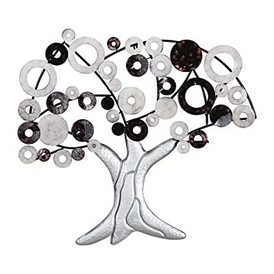 GILDE Metallbilder Wanddeko Bilder Metall – moderne Wanddekoration Wohnzimmer – Wandbild 3D Metallbild Wand Deko Baum Wall Decoration 79 x 89 cm Farben: Silber Weiß Schwarz GILDE Metallbilder Wanddeko Bilder Metall – moderne Wanddekoration Wohnzimmer – Wandbild 3D Metallbild Wand Deko Baum Wall Decoration 79 x 89 cm Farben: Silber Weiß Schwarz