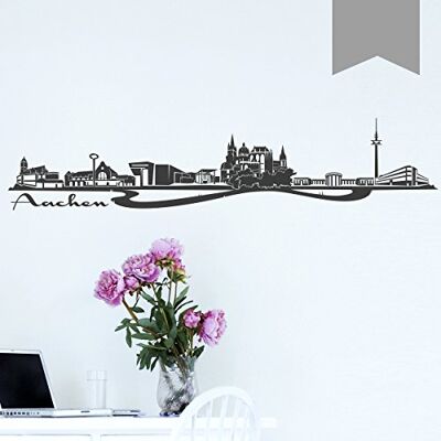 WANDKINGS Wandtattoo Skyline Aachen (mit Sehenswürdigkeiten und Wahrzeichen der Stadt) 80 x 17 cm Mittelgrau erhältlich in 33 Farben WANDKINGS Wandtattoo Skyline Aachen (mit Sehenswürdigkeiten und Wahrzeichen der Stadt) 80 x 17 cm Mittelgrau erhältlich in 33 Farben