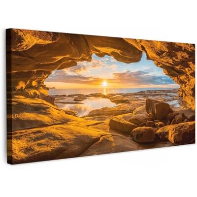 MuchoWow © Wandbilder Wohnzimmer XXL Wanddeko Panorama Zimmerdeko 100x50 cm Wandgemälde Zimmer Deko auf Wand Dekoration Wall Art Großes Bild Höhle Meer Horizont Sonnenuntergang MuchoWow © Wandbilder Wohnzimmer XXL Wanddeko Panorama Zimmerdeko 100x50 cm Wandgemälde Zimmer Deko auf Wand Dekoration Wall Art Großes Bild Höhle Meer Horizont Sonnenuntergang