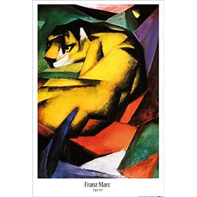 1art1 Franz Marc Poster Tiger, 1912 Plakat Bild 91x61 cm 1art1 Franz Marc Poster Tiger, 1912 Plakat Bild 91x61 cm