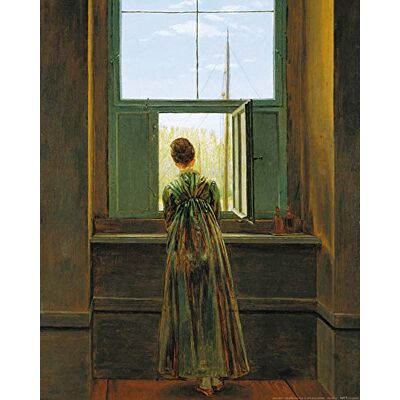 1art1 Caspar David Friedrich Poster Frau Am Fenster, 1822 Kunstdruck Bild 50x40 cm 1art1 Caspar David Friedrich Poster Frau Am Fenster, 1822 Kunstdruck Bild 50x40 cm