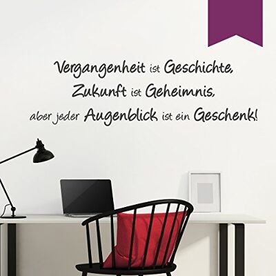 WANDKINGS Wandtattoo Vergangenheit ist Geschichte, Zukunft ist Geheimnis, Aber jeder Augenblick ist EIN Geschenk! 50 x 15 cm aubergine erhältlich in 33 Farben WANDKINGS Wandtattoo Vergangenheit ist Geschichte, Zukunft ist Geheimnis, Aber jeder Augenblick ist EIN Geschenk! 50 x 15 cm aubergine erhältlich in 33 Farben