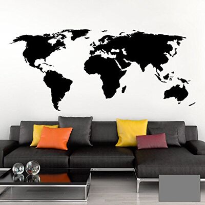 Grandora Wandtattoo Weltkarte Erde Globus Karte I Mittelgrau 80 x 35 cm I Welt Atlas Schlafzimmer Wohnzimmer Wandsticker Wandaufkleber W698 Grandora Wandtattoo Weltkarte Erde Globus Karte I Mittelgrau 80 x 35 cm I Welt Atlas Schlafzimmer Wohnzimmer Wandsticker Wandaufkleber W698