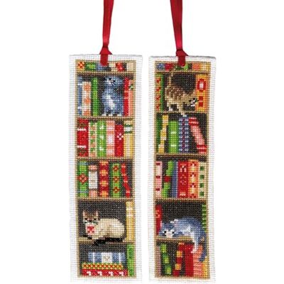 Vervaco Lesezeichen Kreuzstich Stickpackungen Gezählter Kreuzstich Katzen im Bücherregal 2er DIY Set Erwachsene Sticken Lesen Zubehör Geschenk Zählmusterpackung ca. 6 x 20 cm Stickset für Anfänger Vervaco Lesezeichen Kreuzstich Stickpackungen Gezählter Kreuzstich Katzen im Bücherregal 2er DIY Set Erwachsene Sticken Lesen Zubehör Geschenk Zählmusterpackung ca. 6 x 20 cm Stickset für Anfänger