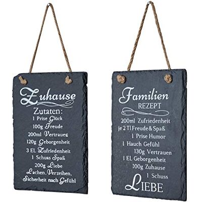 levandeo 2er Set Wandbilder Sprüche 15x20cm Rezept Schilder Schiefer Schiefertafel Deko Wanddeko Familie Freunde levandeo 2er Set Wandbilder Sprüche 15x20cm Rezept Schilder Schiefer Schiefertafel Deko Wanddeko Familie Freunde
