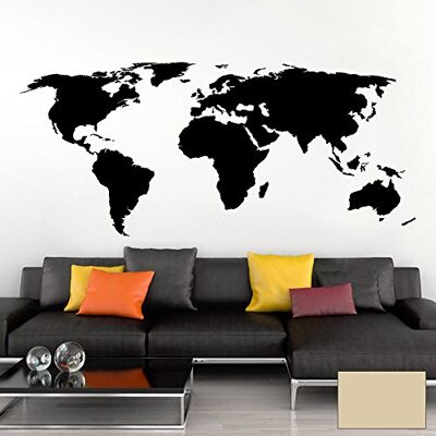 Grandora Wandtattoo Weltkarte Erde Globus Karte I beige 120 x 53 cm I Welt Atlas Schlafzimmer Wohnzimmer Wandsticker Wandaufkleber W698 Grandora Wandtattoo Weltkarte Erde Globus Karte I beige 120 x 53 cm I Welt Atlas Schlafzimmer Wohnzimmer Wandsticker Wandaufkleber W698