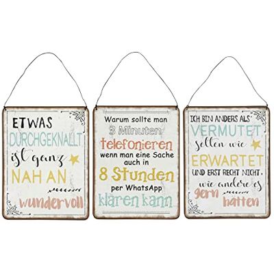 levandeo 3er Set Blechschilder H26cm Lustige Sprüche Bunt Wundervoll Wandbild Wanddeko Deko Geschenk levandeo 3er Set Blechschilder H26cm Lustige Sprüche Bunt Wundervoll Wandbild Wanddeko Deko Geschenk