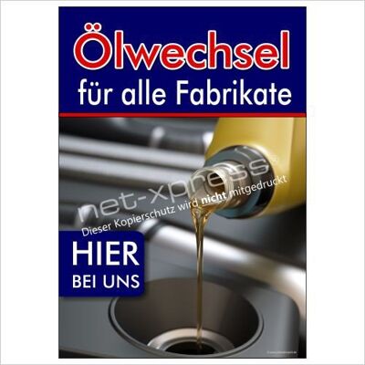 net-xpress Ölwechsel-Plakat Kfz-Branche A1 Werbeplakat Plakat Poster Ölwechsel net-xpress Ölwechsel-Plakat Kfz-Branche A1 Werbeplakat Plakat Poster Ölwechsel
