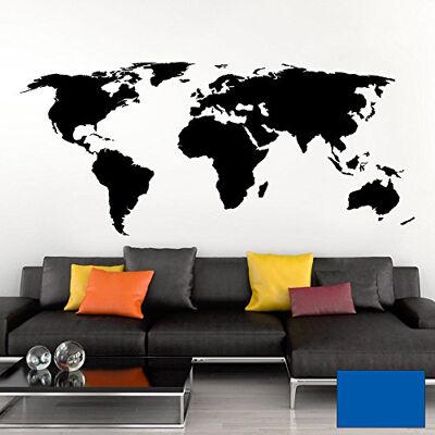 Grandora Wandtattoo Weltkarte Erde Globus Karte I azurblau 120 x 53 cm I Welt Atlas Schlafzimmer Wohnzimmer Wandsticker Wandaufkleber W698 Grandora Wandtattoo Weltkarte Erde Globus Karte I azurblau 120 x 53 cm I Welt Atlas Schlafzimmer Wohnzimmer Wandsticker Wandaufkleber W698