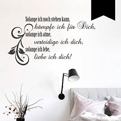 WANDKINGS Wandtattoo "Solange ich noch stehen kann, kämpfe ich für Dich, solange ich atme, verteidige ich dich, solange ich lebe, liebe ich dich! (mit Schnörkelranke)" 50 x 28 cm schwarz erhältlich in 33 Farben WANDKINGS Wandtattoo "Solange ich noch stehen kann, kämpfe ich für Dich, solange ich atme, verteidige ich dich, solange ich lebe, liebe ich dich! (mit Schnörkelranke)" 50 x 28 cm schwarz erhältlich in 33 Farben