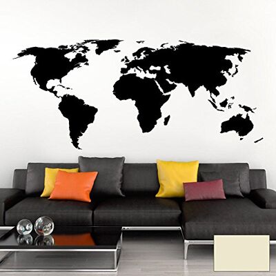 Grandora Wandtattoo Weltkarte Erde Globus Karte I cremeweiß 132 x 58 cm I Welt Atlas Schlafzimmer Wohnzimmer Wandsticker Wandaufkleber W698 Grandora Wandtattoo Weltkarte Erde Globus Karte I cremeweiß 132 x 58 cm I Welt Atlas Schlafzimmer Wohnzimmer Wandsticker Wandaufkleber W698