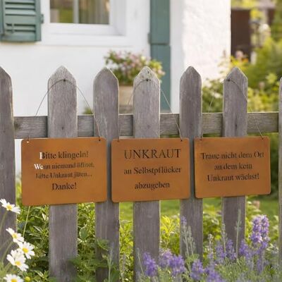 levandeo 3er Set Wandbilder Sprüche 18x13cm Eisen Schilder Braun Garten-Deko Türschild Edelrost Rostdeko Wanddeko levandeo 3er Set Wandbilder Sprüche 18x13cm Eisen Schilder Braun Garten-Deko Türschild Edelrost Rostdeko Wanddeko