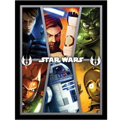 Pyramid Star Wars Clone Wars Gerahmter Druck, Sammleredition (Clone Wars Design), 30 cm x 40 cm, offizieller Merchandise-Artikel Pyramid Star Wars Clone Wars Gerahmter Druck, Sammleredition (Clone Wars Design), 30 cm x 40 cm, offizieller Merchandise-Artikel