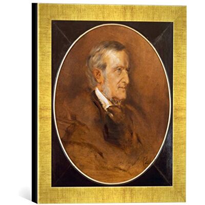 kunst für alle Gerahmtes Bild von Franz Von Lenbach Richard Wagner, Kunstdruck im hochwertigen handgefertigten Bilder-Rahmen, 30x30 cm, Gold Raya kunst für alle Gerahmtes Bild von Franz Von Lenbach Richard Wagner, Kunstdruck im hochwertigen handgefertigten Bilder-Rahmen, 30x30 cm, Gold Raya